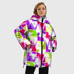 Куртка зимняя женская Абстрактный яркий узор, цвет: 3D-красный — фото 2