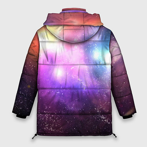 Женская зимняя куртка Космос, сияние и звезды / 3D-Черный – фото 2