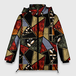 Куртка зимняя женская Разноцветные заплатки, цвет: 3D-черный