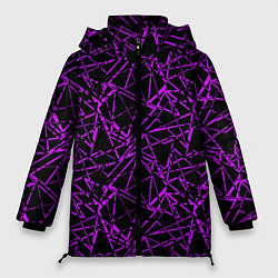 Женская зимняя куртка Фиолетово-черный абстрактный узор