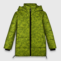 Куртка зимняя женская Зеленый мраморный узор, цвет: 3D-черный