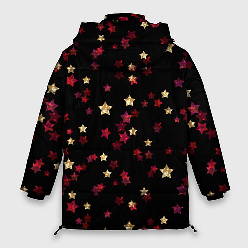 Женская зимняя куртка Блестящие звезды на черном / 3D-Черный – фото 2