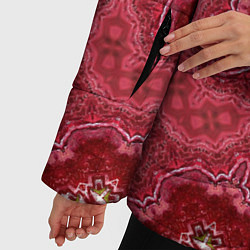 Куртка зимняя женская Красно-розовый калейдоскоп, цвет: 3D-черный — фото 2