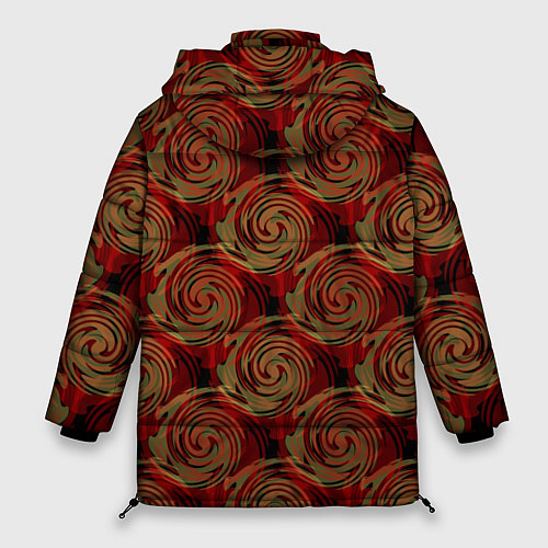 Женская зимняя куртка Красно-оливковый ретро / 3D-Черный – фото 2