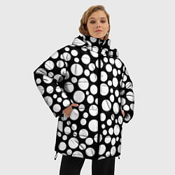 Куртка зимняя женская Черно-белый горох, цвет: 3D-черный — фото 2