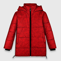 Женская зимняя куртка Ярко-красный мраморный узор