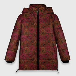 Женская зимняя куртка Цветочный коричневый ретро
