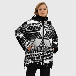 Куртка зимняя женская MITSUBISHI СЛЕДЫ ШИН, цвет: 3D-светло-серый — фото 2