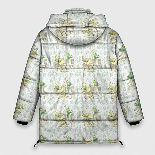 Женская зимняя куртка Канарейки в клетках / 3D-Черный – фото 2