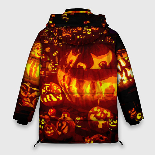 Женская зимняя куртка Тыквы на Хэллоуин / 3D-Черный – фото 2
