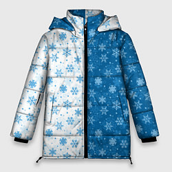 Куртка зимняя женская Снежинки зимняя пора, цвет: 3D-черный