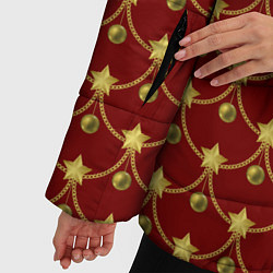 Куртка зимняя женская Ёлочные Звёзды, цвет: 3D-черный — фото 2