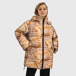 Куртка зимняя женская Выпечка - хлеб и булочки, цвет: 3D-черный — фото 2