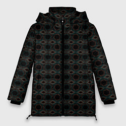 Куртка зимняя женская Абстракция из многоугольников и линий, цвет: 3D-черный