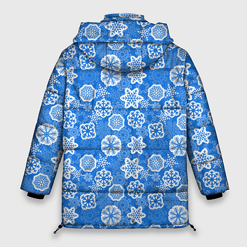 Женская зимняя куртка Снежные Новогодние Узоры / 3D-Черный – фото 2