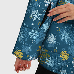 Куртка зимняя женская Падают Снежинки, цвет: 3D-черный — фото 2