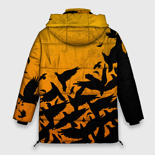 Женская зимняя куртка ВОРОНЫ ХЕЛЛОУИН CROWS HALLOWEEN / 3D-Черный – фото 2