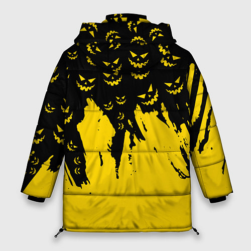 Женская зимняя куртка Тыквенные смайлы / 3D-Черный – фото 2
