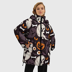 Куртка зимняя женская Мрачный праздник, цвет: 3D-черный — фото 2