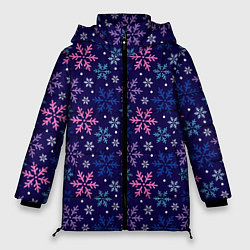 Куртка зимняя женская Ночные Снежинки, цвет: 3D-черный