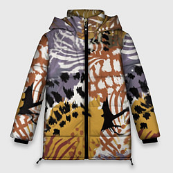 Куртка зимняя женская Зебра Пятнистая, цвет: 3D-черный