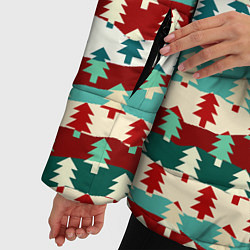 Куртка зимняя женская Ёлочки новогодний дизайн, цвет: 3D-черный — фото 2