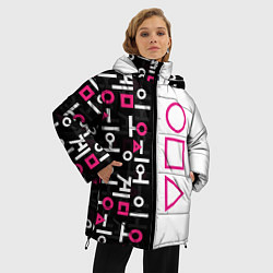 Куртка зимняя женская Игра в кальмара: Стражи, цвет: 3D-красный — фото 2
