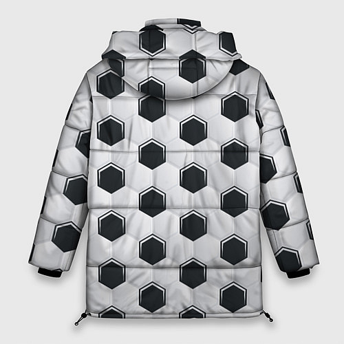 Женская зимняя куртка Текстура футбольного мяча / 3D-Черный – фото 2