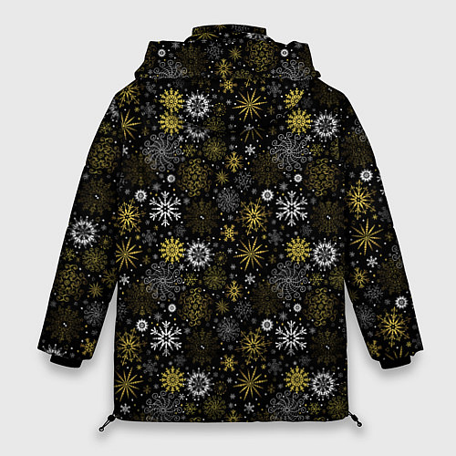 Женская зимняя куртка Зимние Узоры золотые / 3D-Черный – фото 2