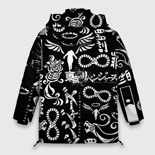 Женская зимняя куртка ТОКИЙСКИЕ МСТИТЕЛИ ЛОГОБОМБИНГ TOKYO REVENGERS LOG / 3D-Черный – фото 2