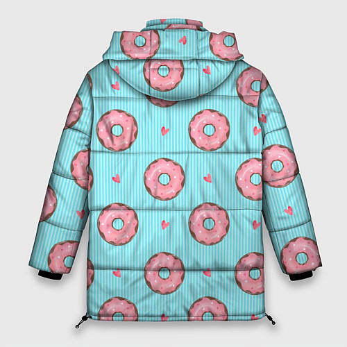 Женская зимняя куртка Розовые пончики / 3D-Черный – фото 2