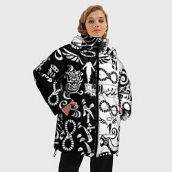 Куртка зимняя женская ТОКИЙСКИЕ МСТИТЕЛИ ЛОГОБОМБИНГ ЧБ, цвет: 3D-красный — фото 2