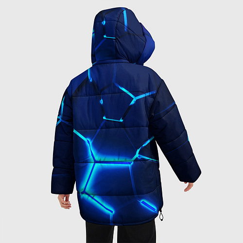 Женская зимняя куртка 3D ПЛИТЫ NEON STEEL НЕОНОВЫЕ ПЛИТЫ / 3D-Светло-серый – фото 4