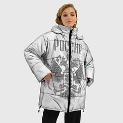 Куртка зимняя женская Герб России, цвет: 3D-светло-серый — фото 2