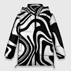 Женская зимняя куртка Черно-белые полосы Black and white stripes