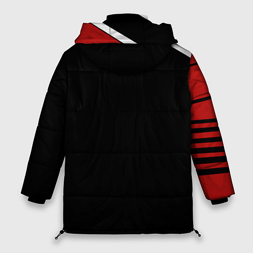 Женская зимняя куртка АУДИ ЛОГО AUDI GEOMETRY RED STRIPES LINE / 3D-Черный – фото 2