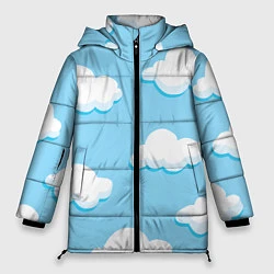 Куртка зимняя женская Белые облака, цвет: 3D-светло-серый