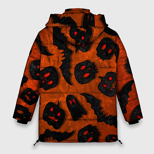 Женская зимняя куртка Halloween print / 3D-Черный – фото 2