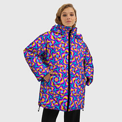 Куртка зимняя женская Красочный фон с цветами, цвет: 3D-светло-серый — фото 2