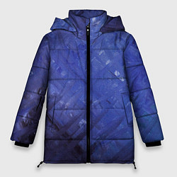 Женская зимняя куртка Синие акварельные мазки