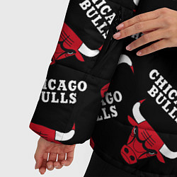 Куртка зимняя женская CHICAGO BULLS БЫКИ УЗОР, цвет: 3D-красный — фото 2