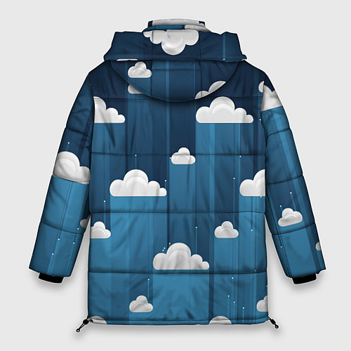 Женская зимняя куртка Облака в очереди / 3D-Черный – фото 2