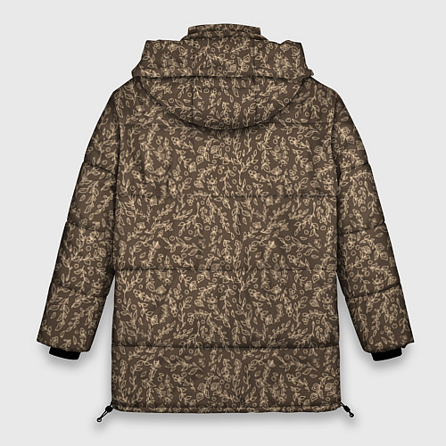 Женская зимняя куртка Растительный осенний фон / 3D-Черный – фото 2