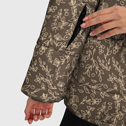 Куртка зимняя женская Растительный осенний фон, цвет: 3D-черный — фото 2