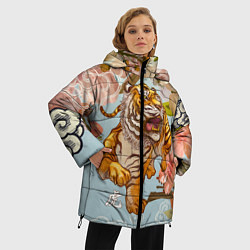 Куртка зимняя женская Китайский тигр Символ 2022 года, цвет: 3D-черный — фото 2