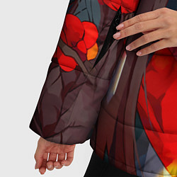 Куртка зимняя женская Ху тао ухмыляется тебе genshin impact, цвет: 3D-светло-серый — фото 2