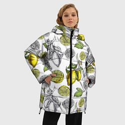 Куртка зимняя женская Лимонный паттерн, цвет: 3D-светло-серый — фото 2