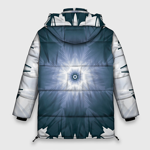 Женская зимняя куртка Снежинка Абстракция Синий / 3D-Светло-серый – фото 2