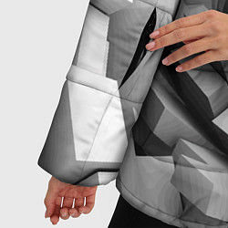 Куртка зимняя женская Геометрическая объёмная абстракция, цвет: 3D-светло-серый — фото 2