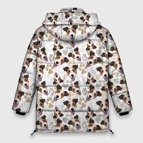 Женская зимняя куртка Джек Рассел Терьер / 3D-Черный – фото 2